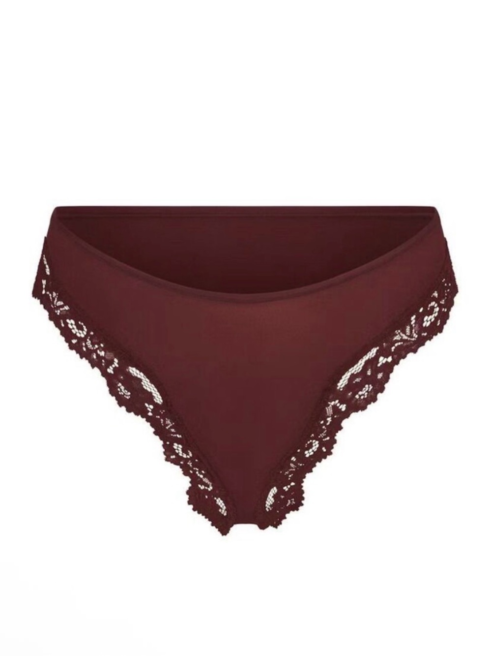 🍷 SKIMS Fits Everybody Lace Tanga • Oxblood • XS • NWT ✨🥀🖤